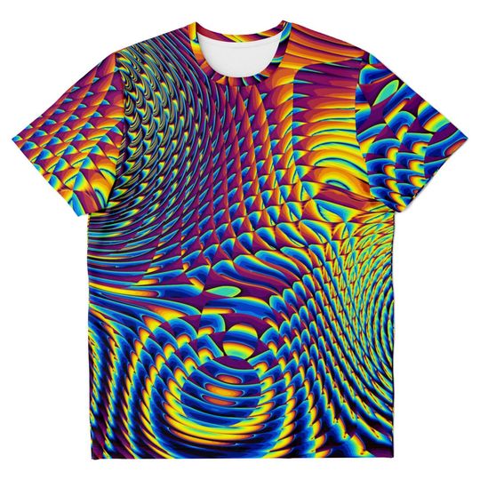 Psychedelic Fractals Spirals Festival EDM DMT LSD 3D T Shirt