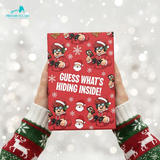 Video Game Christmas Wrapping Paper: Gamer Santa Gift Wrap
