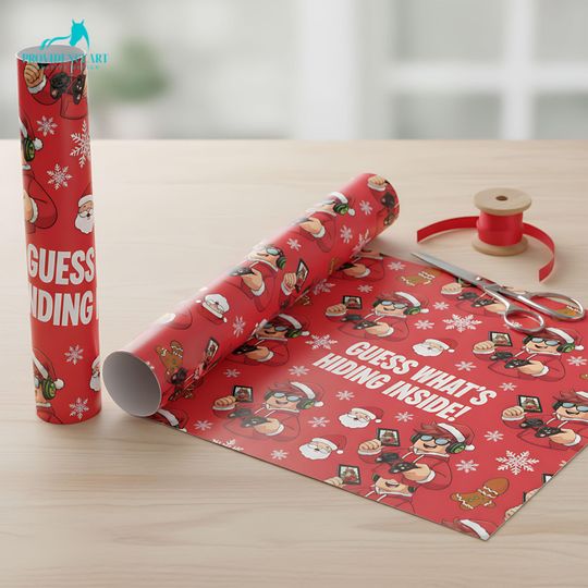 Video Game Christmas Wrapping Paper: Gamer Santa Gift Wrap