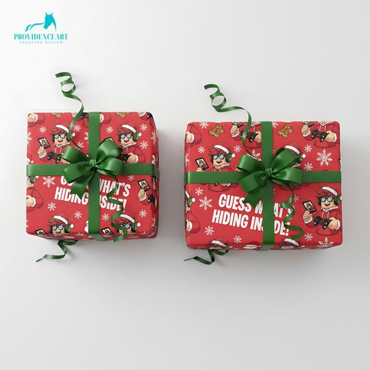 Video Game Christmas Wrapping Paper: Gamer Santa Gift Wrap