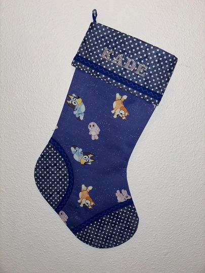 Personalized BlueyDad Christmas Stocking: Custom Initial