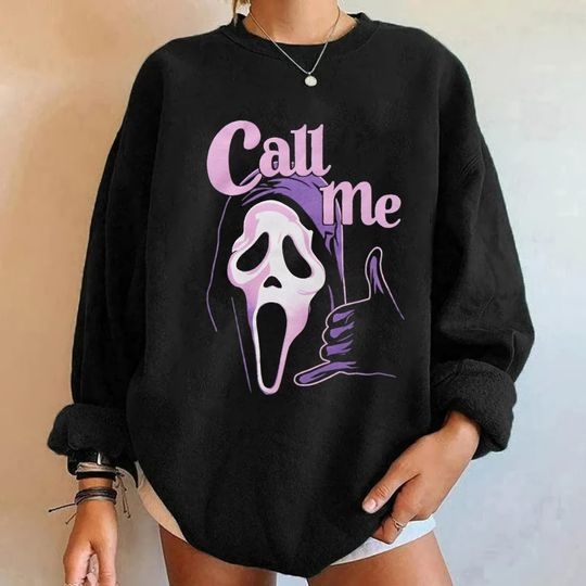 Scream Ghost Face Call Me Sweatshirt Sweatshirt, Scream Ghostface Sweatshirt