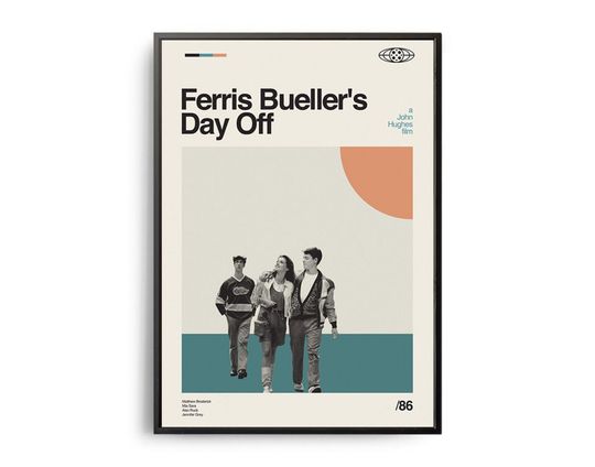 Ferris Bueller's Day Off midcentury modern Poster movie poster