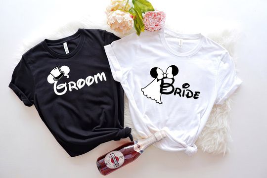 Bride and Groom Shirts, Disney Wedding Shirt, Disney Couple Shirts, Disney Honeymoon