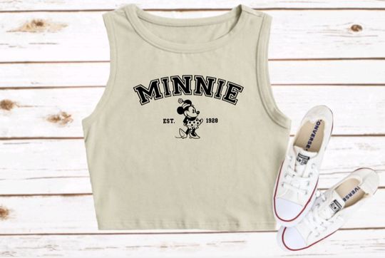 Minnie Mouse Crop Tank Top, Disney Mickey Crop Tank Top