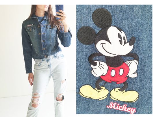 Vintage Mickey Mouse Disney cartoon denim jacket