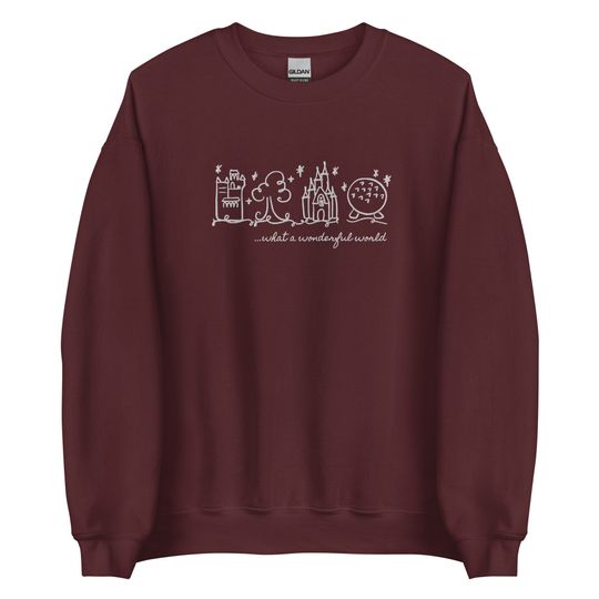Disney World Parks EMBROIDERED White embroidery Sweatshirt