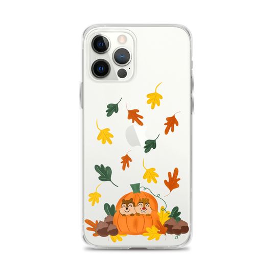 Cute Fall Phone Case Chip and Dale Fall Pumpkin Disney Halloween iPhone Case