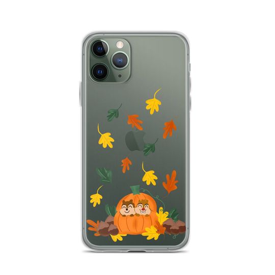 Cute Fall Phone Case Chip and Dale Fall Pumpkin Disney Halloween iPhone Case