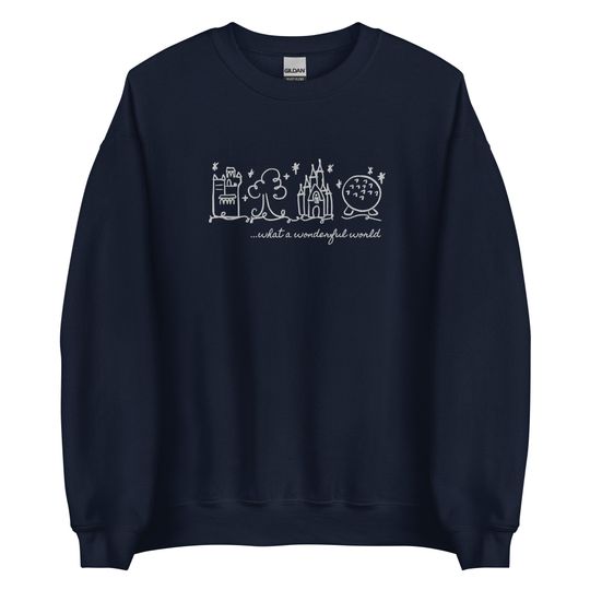 Disney World Parks EMBROIDERED White embroidery Sweatshirt
