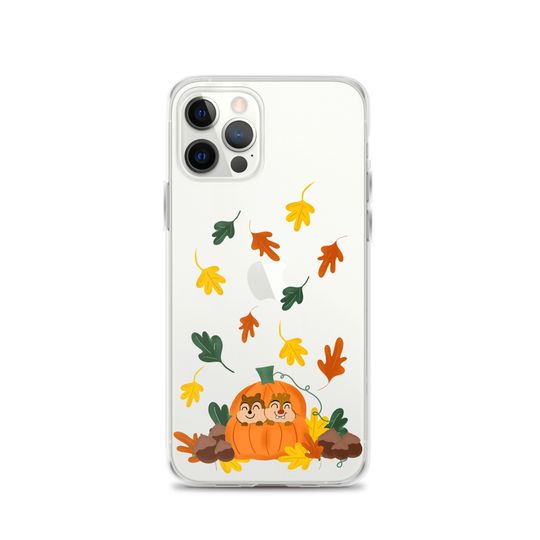 Cute Fall Phone Case Chip and Dale Fall Pumpkin Disney Halloween iPhone Case