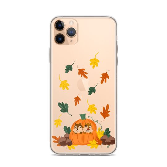Cute Fall Phone Case Chip and Dale Fall Pumpkin Disney Halloween iPhone Case