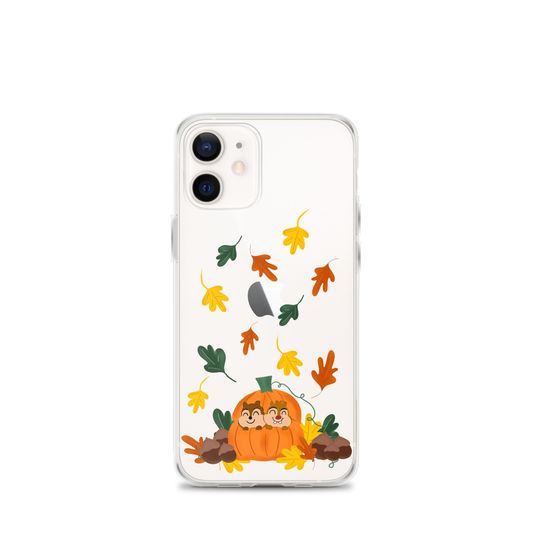 Cute Fall Phone Case Chip and Dale Fall Pumpkin Disney Halloween iPhone Case