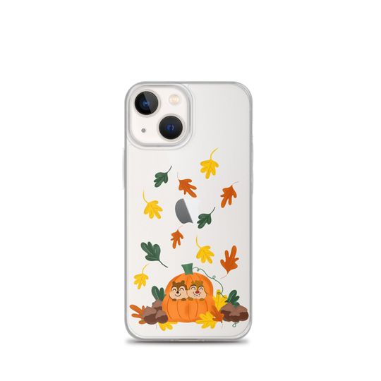Cute Fall Phone Case Chip and Dale Fall Pumpkin Disney Halloween iPhone Case