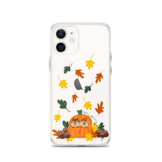 Cute Fall Phone Case Chip and Dale Fall Pumpkin Disney Halloween iPhone Case