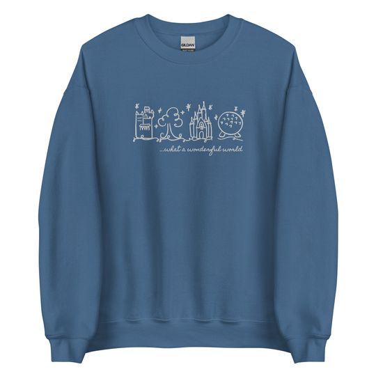 Disney World Parks EMBROIDERED White embroidery Sweatshirt
