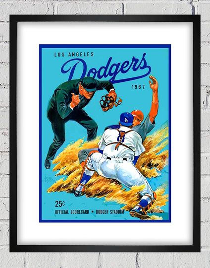 1967 Vintage Los Angeles Dodgers Baseball Program Cover