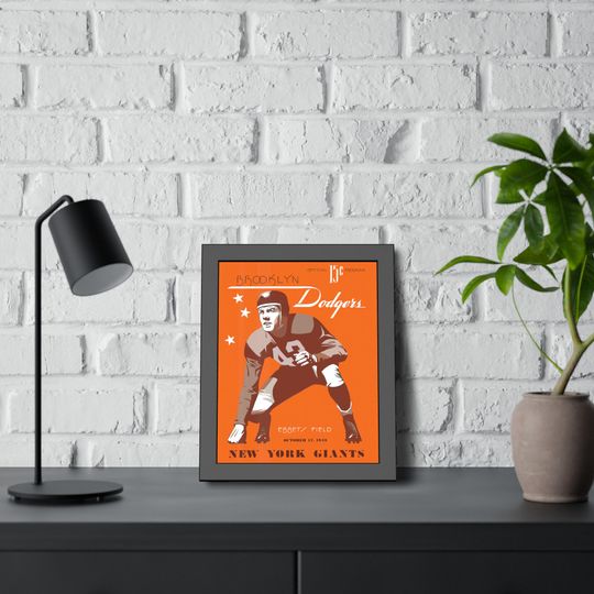 1943 Vintage New York Giants - Brooklyn Dodgers Football Program Cover - Digital Reproduction