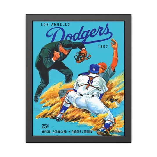 1967 Vintage Los Angeles Dodgers Baseball Program Cover