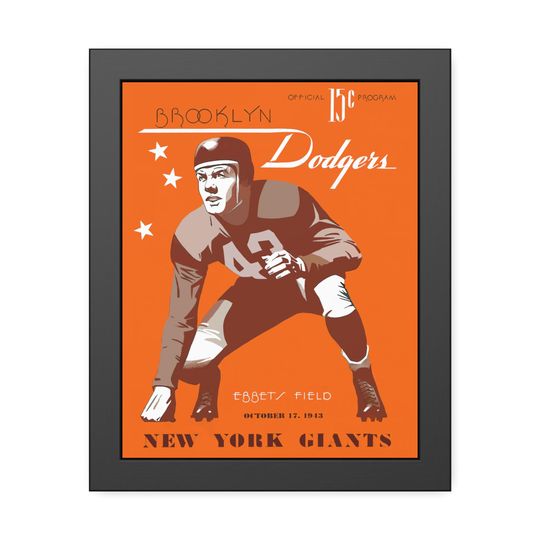 1943 Vintage New York Giants - Brooklyn Dodgers Football Program Cover - Digital Reproduction