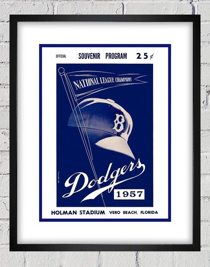 1957 Vintage Brooklyn Dodgers Spring Training Program Cover - Digital Reproduction