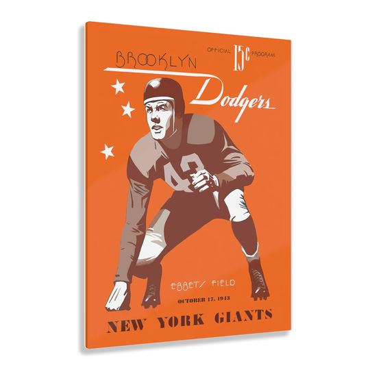 1943 Vintage New York Giants - Brooklyn Dodgers Football Program Cover - Digital Reproduction