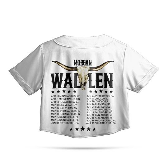 Wallen Western Still The Problem Tour 2026 Crop Top Baseball Jersey