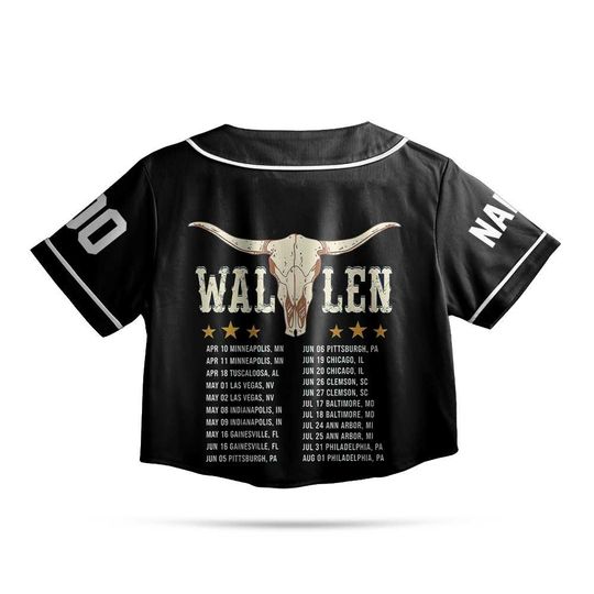 Wallen Western Still The Problem Tour 2026 Crop Top Baseball Jersey