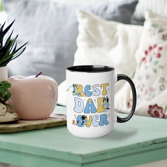 BlueyDad Fathers Day Mug, Maximum 5 kids, Best Dad Ever Mug