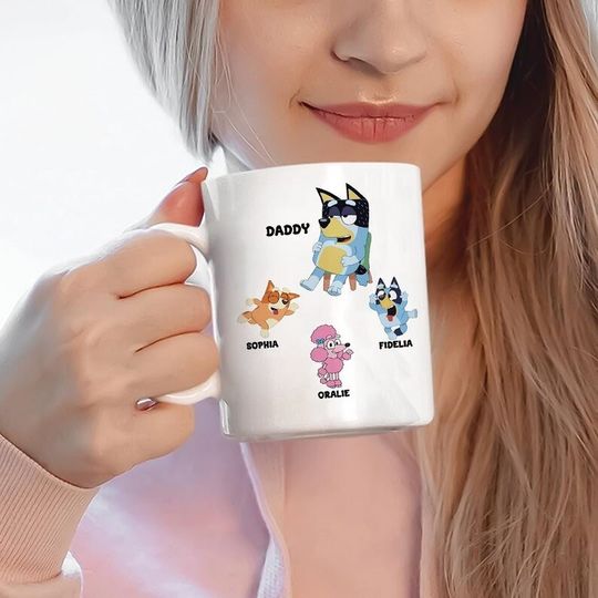 BlueyDad Fathers Day Mug, Maximum 5 kids, Best Dad Ever Mug