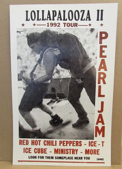 Vintage Lollapalooza 1992 Concert Poster Red Hot Chili Peppers Premium Matte Vertical Posters