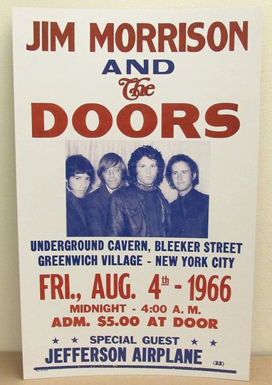 Vintage Doors Concert Poster 1966 NYC Jim Morrison Village Premium Matte Vertical Posters