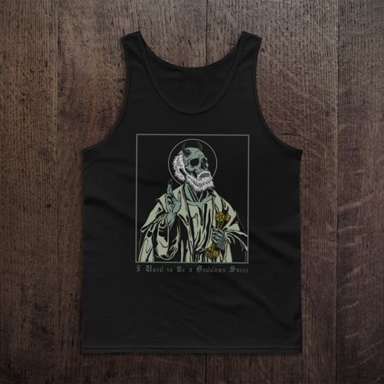 GODDAMN SAINT  Black Tank Top