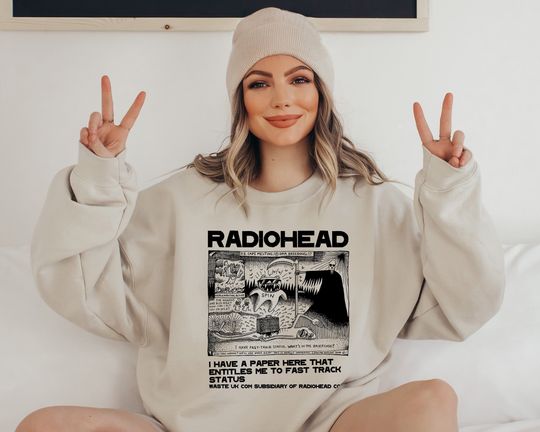 Radiohead Sweatshirt, Retro Inspired 90s Sweatshirt, Radiohead 90s Band Sweatshirt