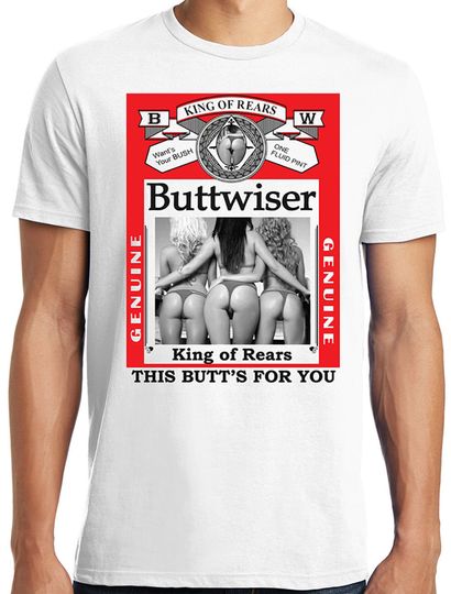 Big Guys Rule Buttwiser Funny Big and Tall Bud Parody T-Shirt