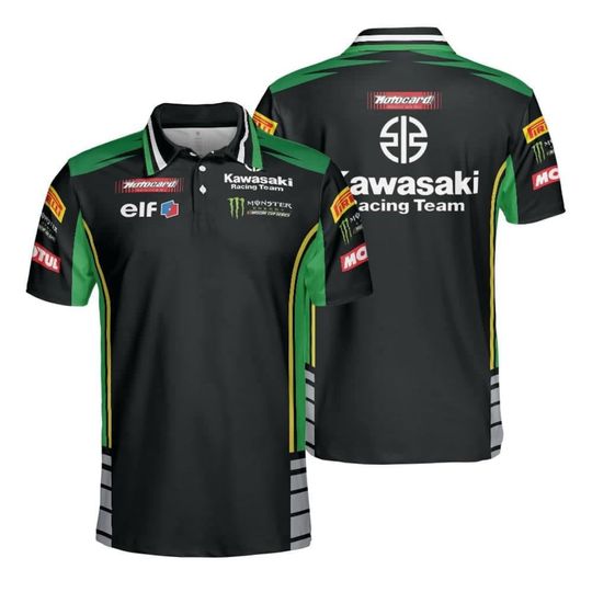 Kawasaki Racing Team Polo Shirt 3D All Over Print