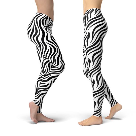 Womens Zebra Leggings, Gift for Women