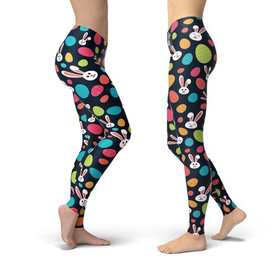 Bunny Easter Leggings, Gift for Women