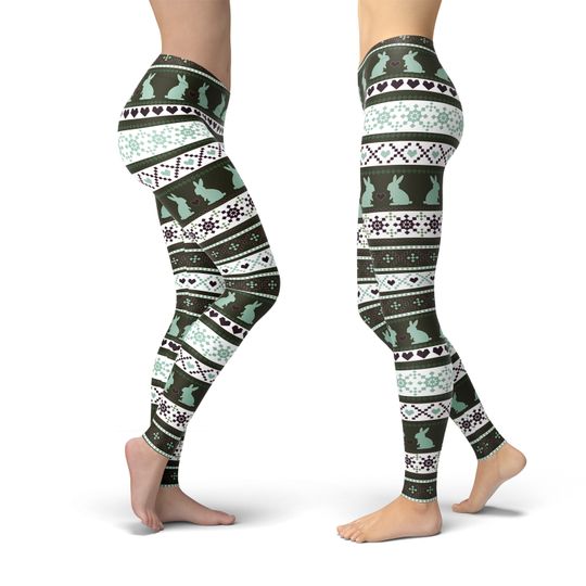 Rabbit Easter Yoga Leggings, Gift for Women