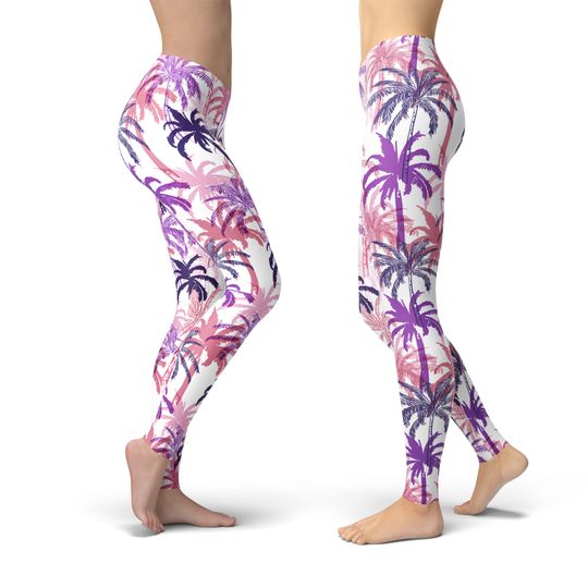 Palm Tree Yoga Leggings, Gift for Women