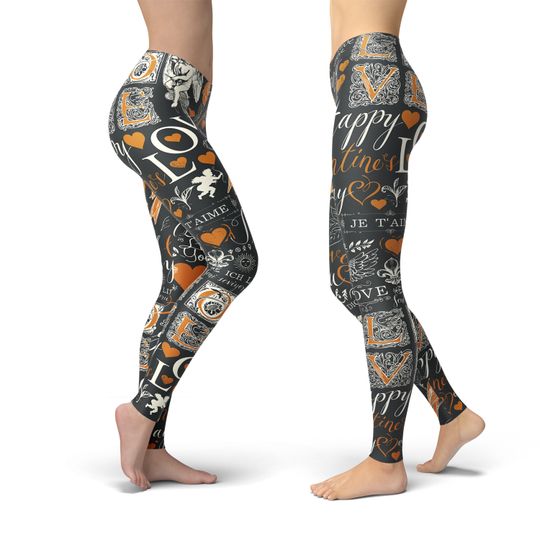 Valentine's Day Bird Leggings, Gift for Women