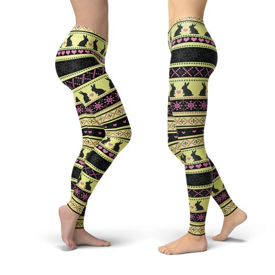 Rabbit Easter Leggings, Gift for Women