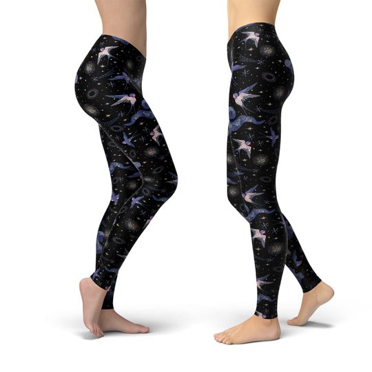 Bird Starry Sky Leggings, Leggings Gift for Women