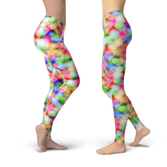 Valentine's Day Heart Leggings, Gift for Women