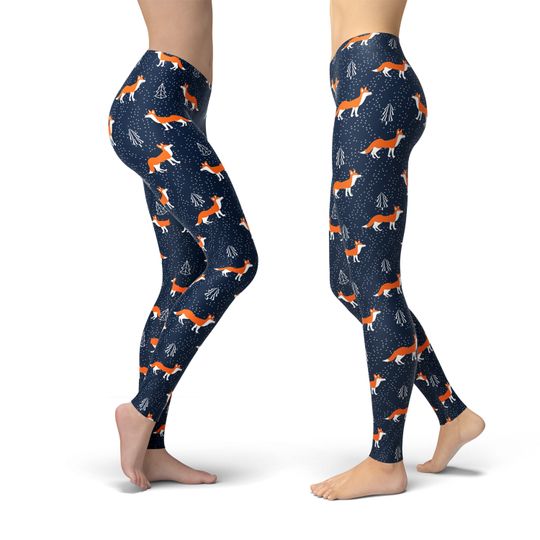 Fox Leggings, Leggings Gift for Women