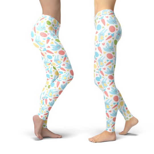 Bunny Easter Leggings, Gift for Women