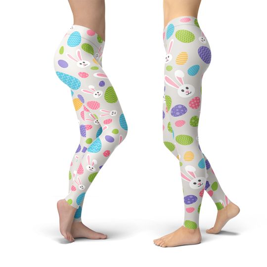 Bunny Easter Leggings, Women's Rabbit Leggings, Leggings Gift for Women