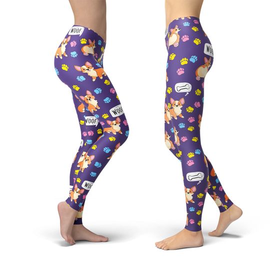 Corgi Dog Leggings, Gift for Women