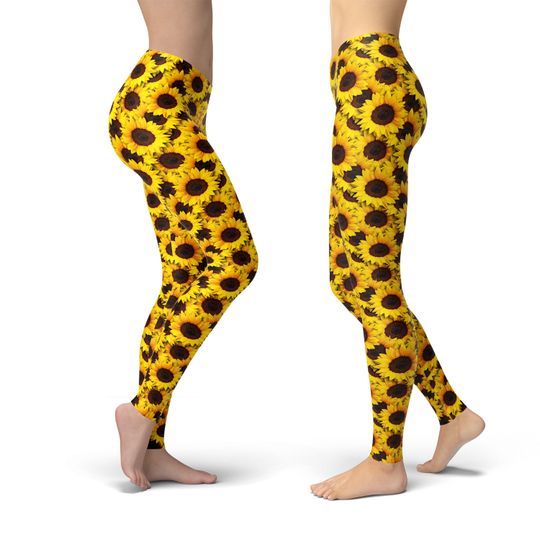 Sunflower Leggings, Gift for Women