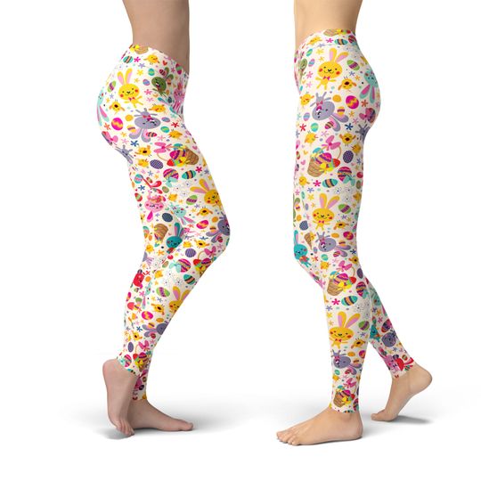Bunny Easter Leggings, Gift for Women